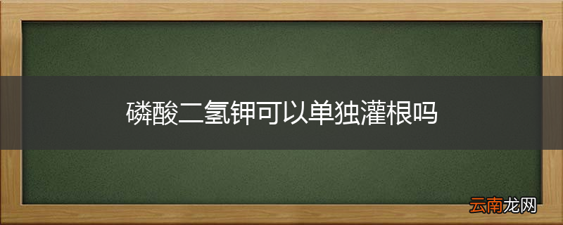 磷酸二氢钾可以单独灌根吗