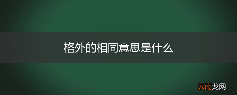 格外的相同意思是什么