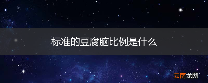 标准的豆腐脑比例是什么