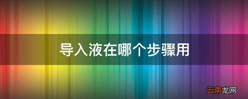 导入液在哪个步骤用