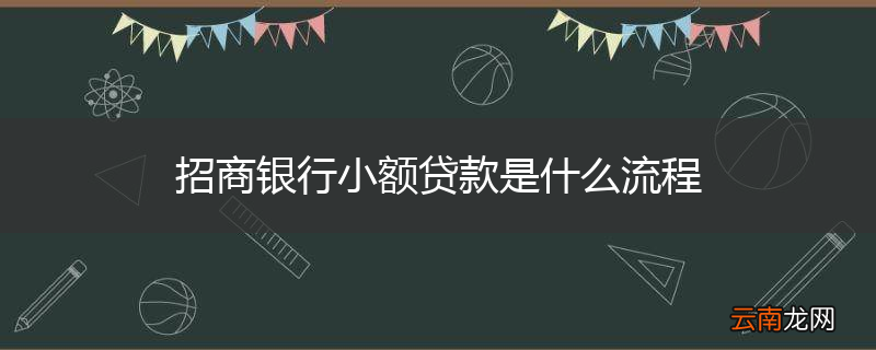 招商银行小额贷款是什么流程