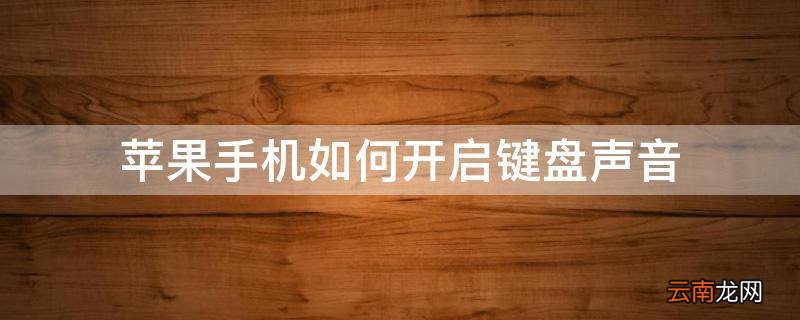 苹果手机如何开启键盘声音