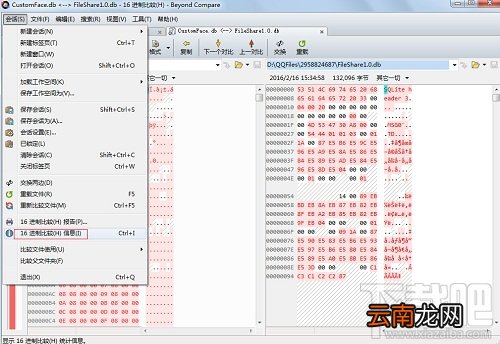 如何用Beyond Compare比较十六进制文件？