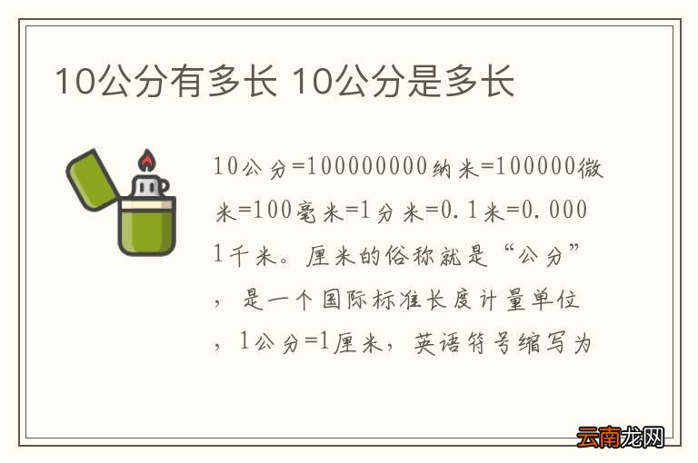 10公分有多长 10公分是多长