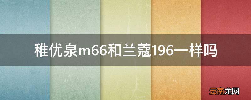 稚优泉m66和兰蔻196一样吗