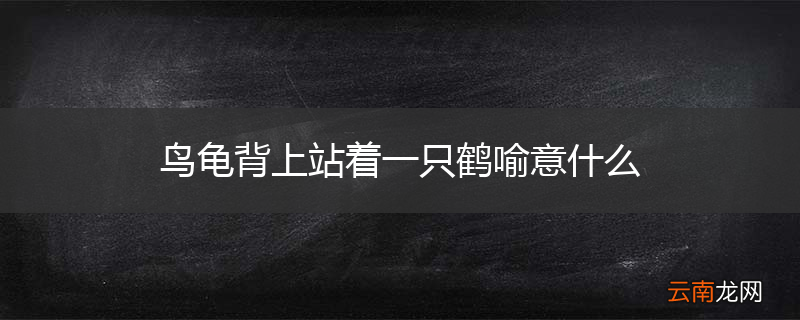 鸟龟背上站着一只鹤喻意什么