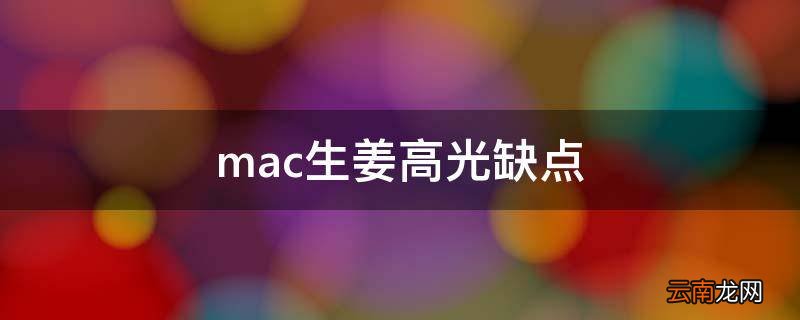 mac生姜高光缺点