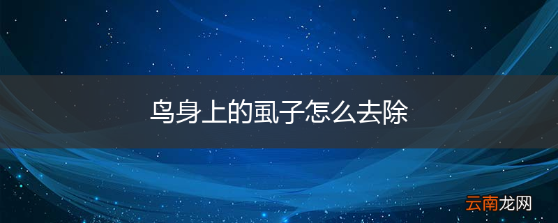 鸟身上的虱子怎么去除