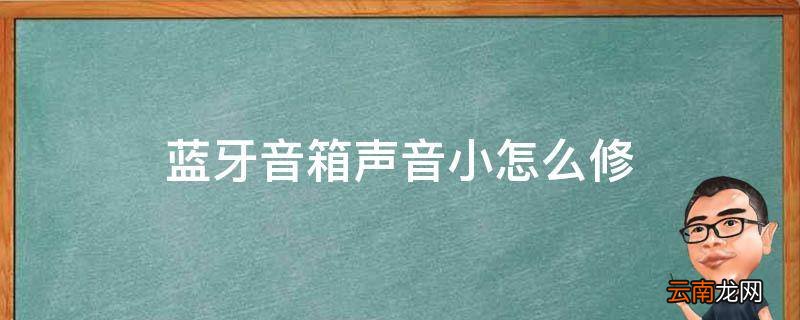 蓝牙音箱声音小怎么修