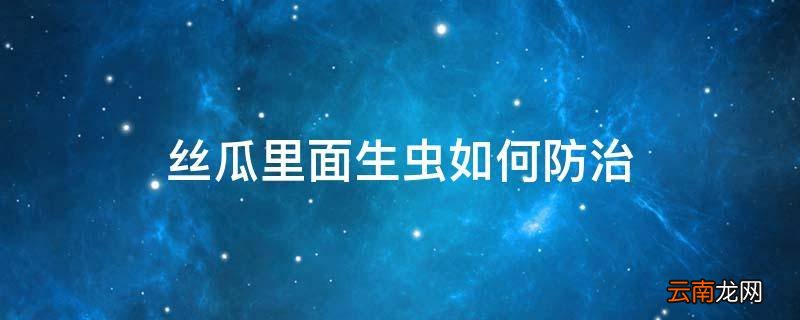 丝瓜里面生虫如何防治