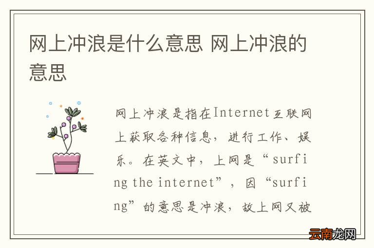 网上冲浪是什么意思 网上冲浪的意思