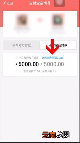 支付宝中将亲情号支付功能关掉具体操作方法