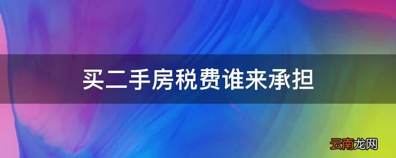 买二手房税费谁来承担