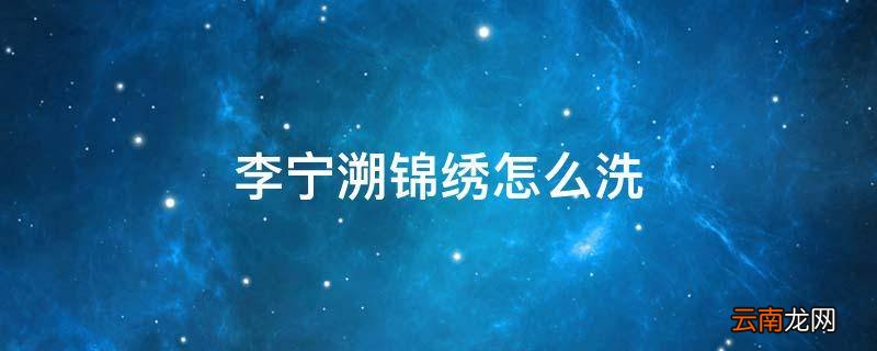 李宁溯锦绣怎么洗