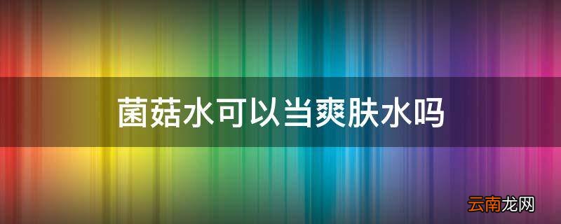 菌菇水可以当爽肤水吗