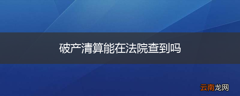 破产清算能在法院查到吗