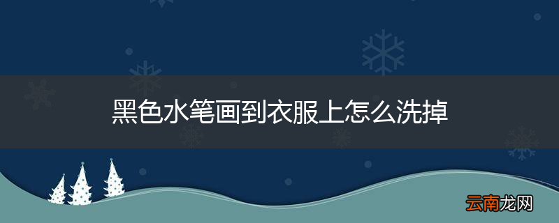黑色水笔画到衣服上怎么洗掉