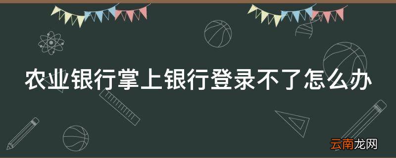 农业银行掌上银行登录不了怎么办