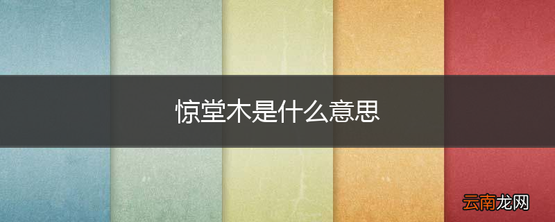 惊堂木是什么意思