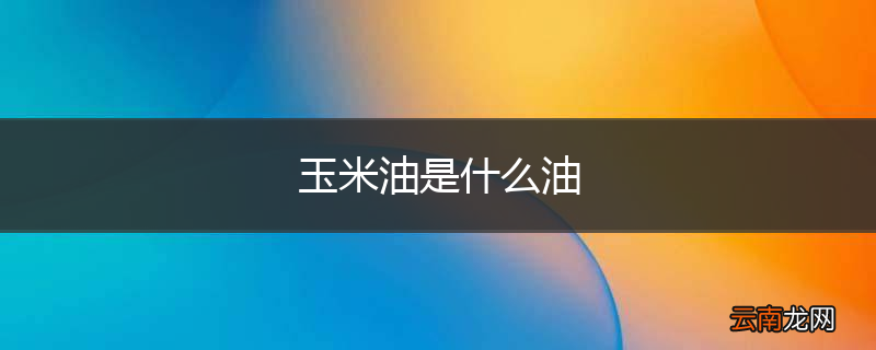 玉米油是什么油