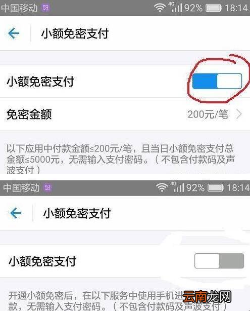 支付宝50元内免密支付怎么关闭