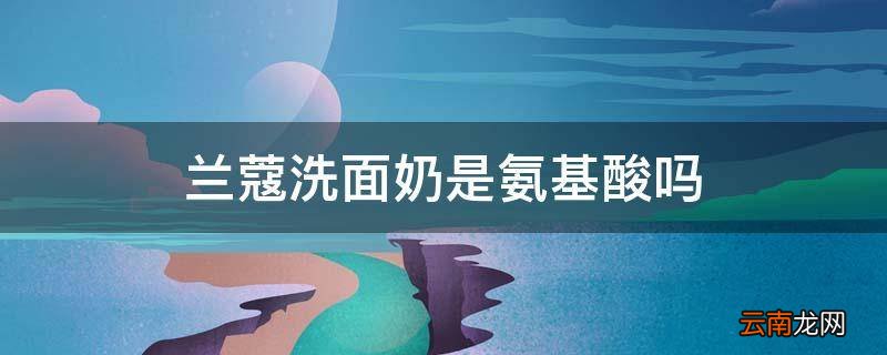 兰蔻洗面奶是氨基酸吗