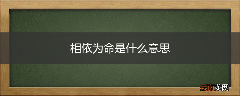 相依为命是什么意思