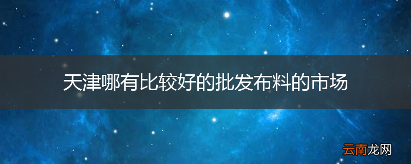 天津哪有比较好的批发布料的市场