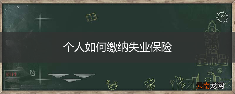 个人如何缴纳失业保险
