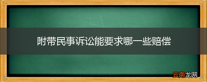 附带民事诉讼能要求哪一些赔偿