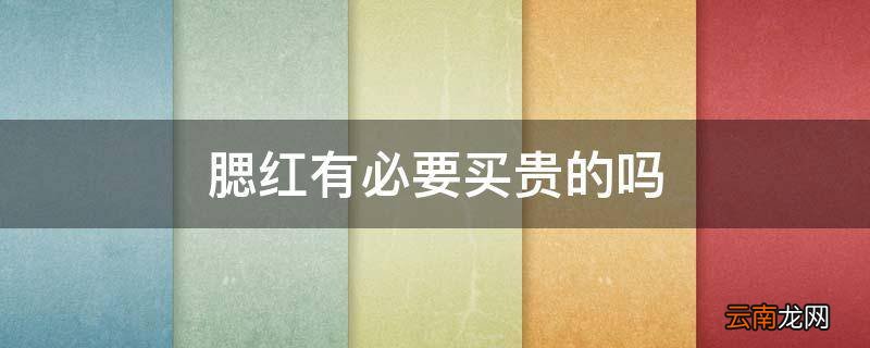 腮红有必要买贵的吗