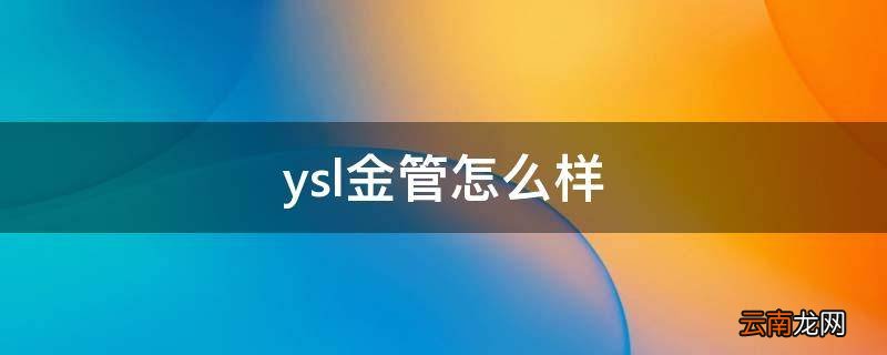 ysl金管怎么样