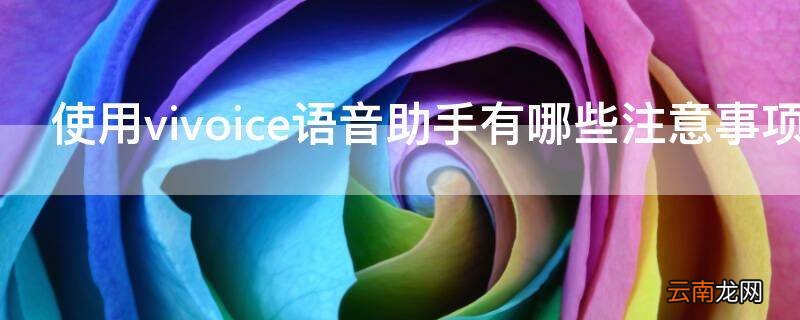 使用vivoice语音助手有哪些注意事项