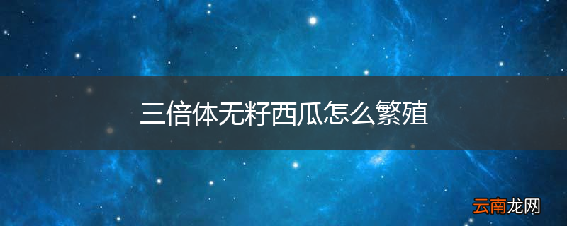 三倍体无籽西瓜怎么繁殖