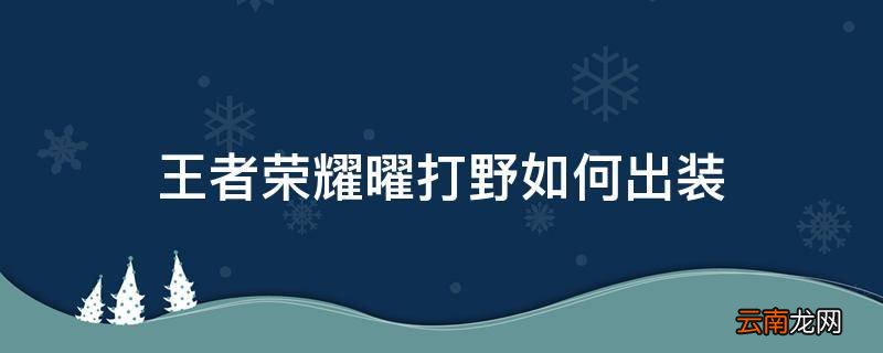 王者荣耀曜打野如何出装