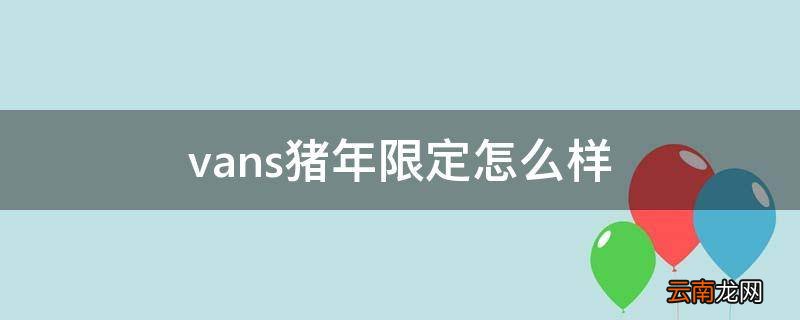vans猪年限定怎么样