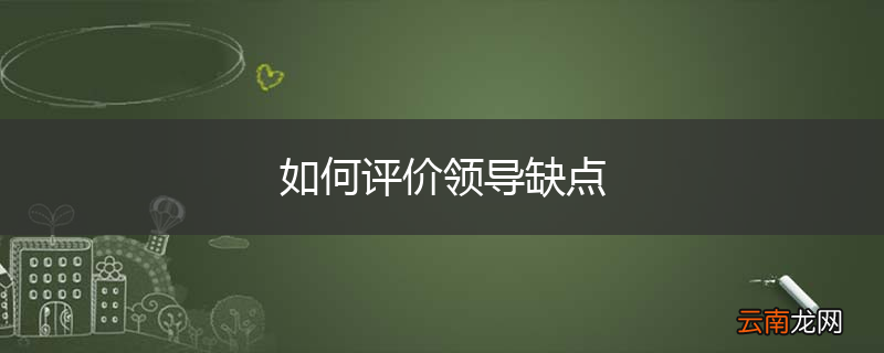 如何评价领导缺点