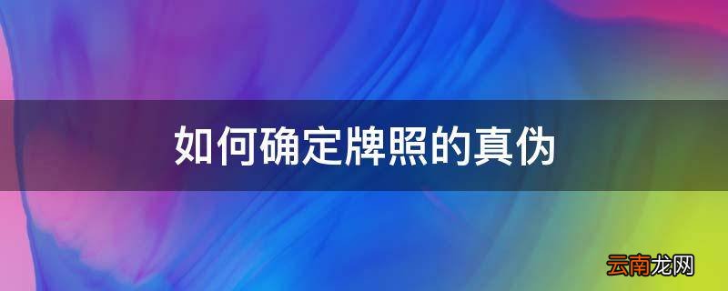如何确定牌照的真伪