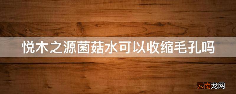 悦木之源菌菇水可以收缩毛孔吗