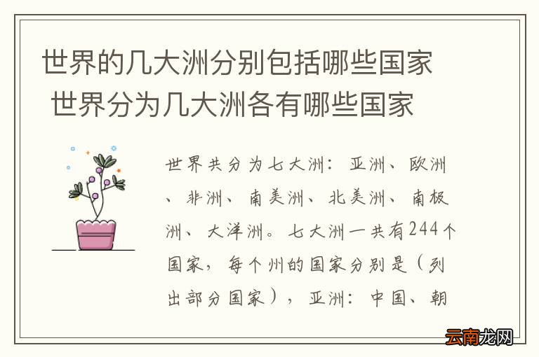世界的几大洲分别包括哪些国家 世界分为几大洲各有哪些国家