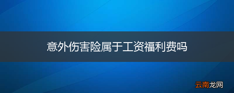 意外伤害险属于工资福利费吗