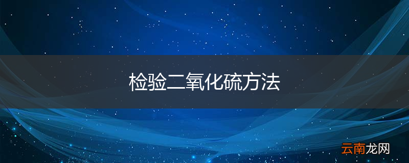 检验二氧化硫方法