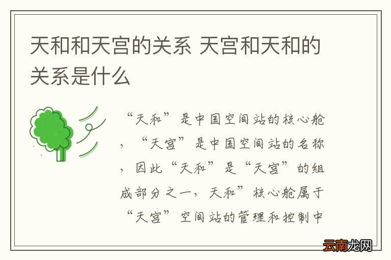天和和天宫的关系 天宫和天和的关系是什么