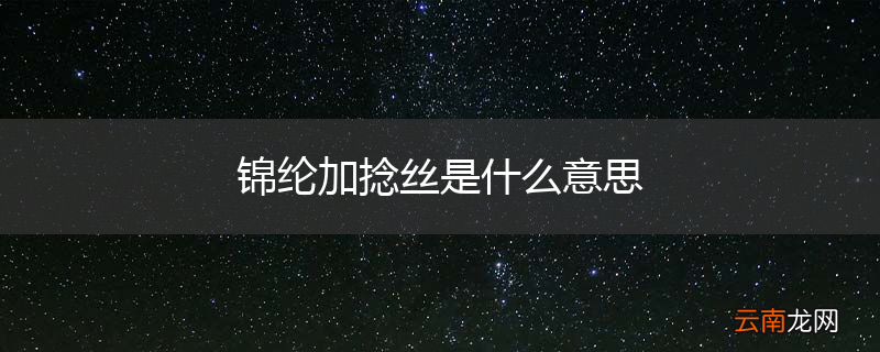 锦纶加捻丝是什么意思