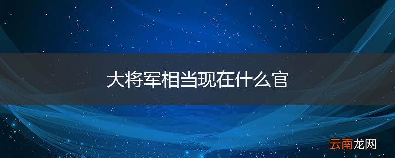 大将军相当现在什么官