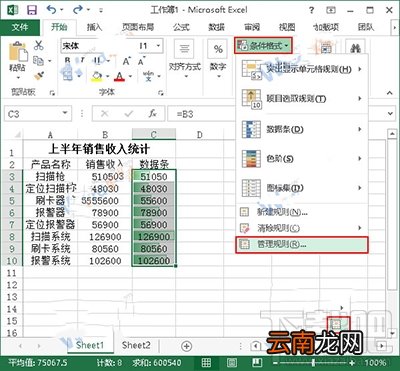 Excel2013展示数据怎么使用数据条？