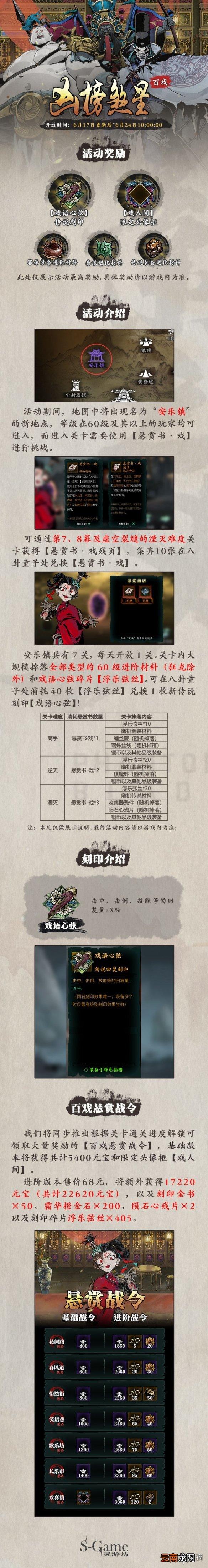 影之刃3更新6月17日 新心法玄目凝天凶榜煞星百戏奇遇之境限时开放