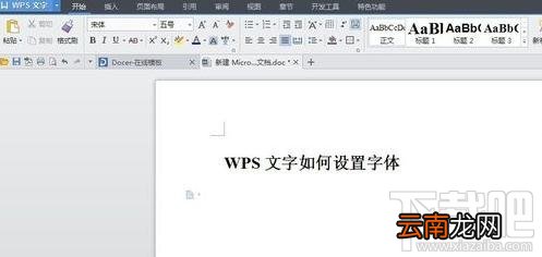 WPS文字中怎么设置字体的大小