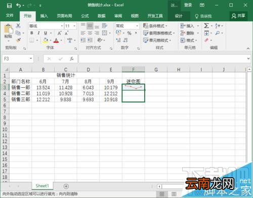 Excel2016要怎么添加迷你图