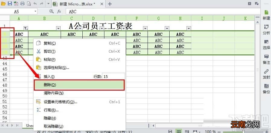 WPS表格怎么一次性删除空行？